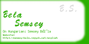 bela semsey business card